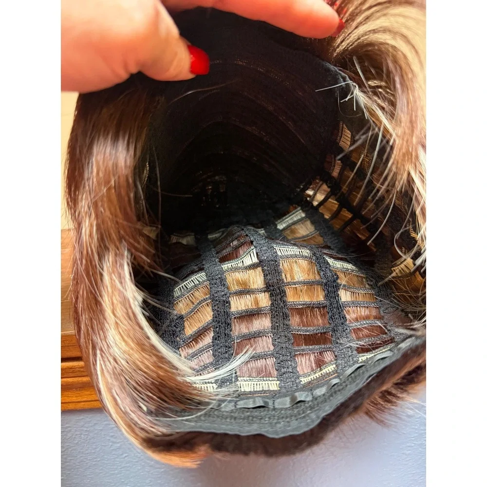 Brown, blonde, red pixie wig
